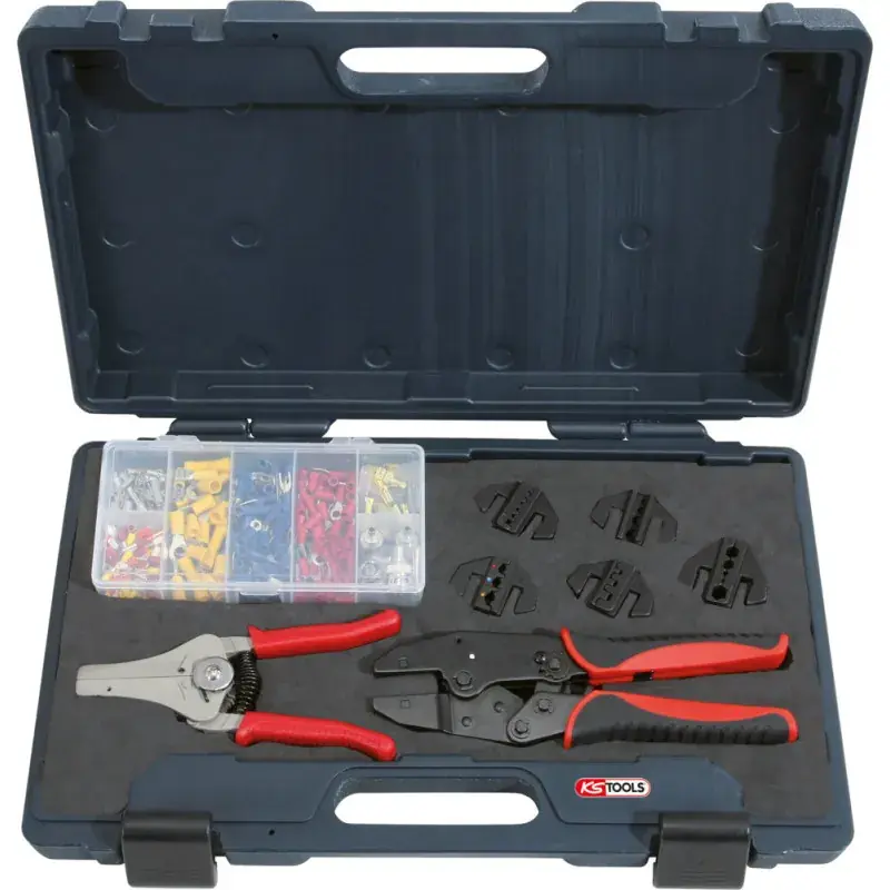 Vente Flash Coffret 8 pièces de pinces à sertir et à dénuder automatiques KS TOOLS 115.1400