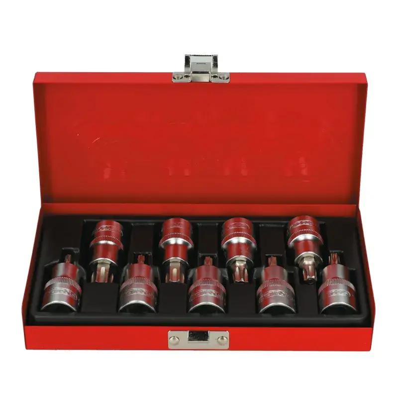 Commander Vite Coffret de 9 douilles tournevis ULTIMATE 1/2" TORX percé KS TOOLS 922.1802