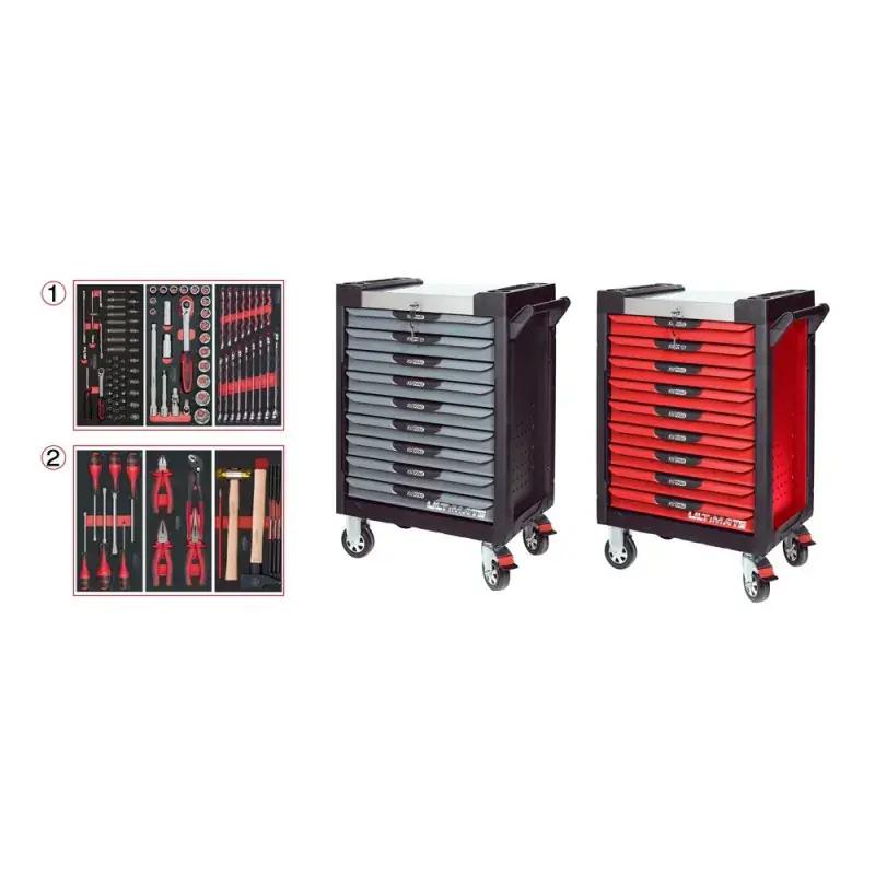 Servante 9 Tiroirs ULTIMATE + Composition 114 outils KS TOOLS Prix Choc