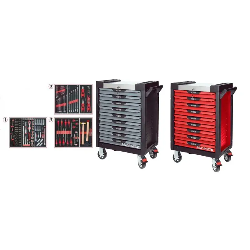 Vente Directe Servante 9 Tiroirs ULTIMATE + Composition 158 outils KS TOOLS