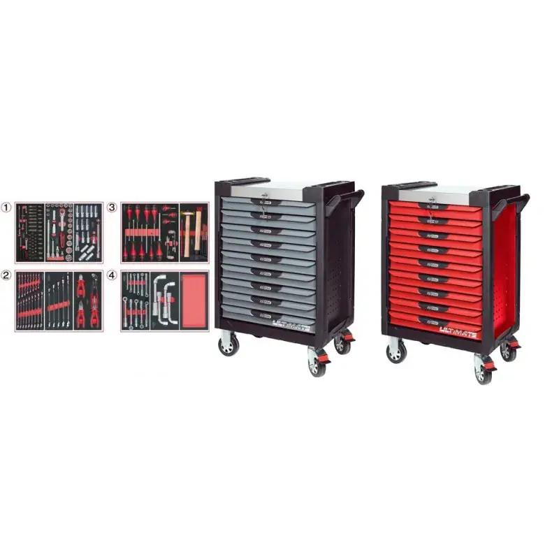 Achat Immédiat Servante 9 Tiroirs ULTIMATE + Composition 173 outils KS TOOLS