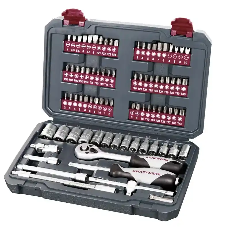 Coffret de douilles Basic line, 1/4&Prime;, 82 pièces KRAFTWERK 204.101.001 Satisfait Ou Remboursé