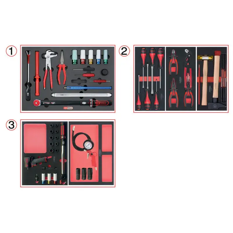 Composition d‘outils spéciale roue pour servante, 60 pièces KS Tools 714.0060 Certifié
