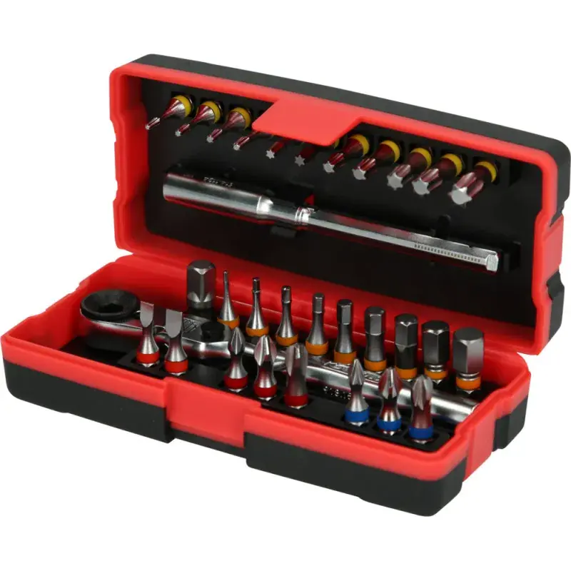 Coffret de 28 embouts de vissage 1/4‘‘ à code couleur TORSIONpower® KS Tools 918.3015 Prix Choc