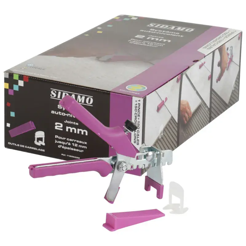 Kit pince + 150 cales + 150 croisillons 2mm auto-nivelants SIDAMO 11255322 Commander Maintenant