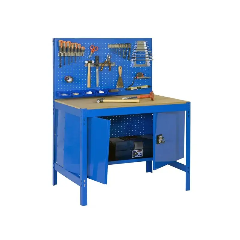 Etabli 2 niveaux + 1 fond perforé + 2 portes - SIMONWORK BT2 LOCKER 1200 - 1445 x 1210 x 610 SIMONRACK 8435104942741 Livraison Express