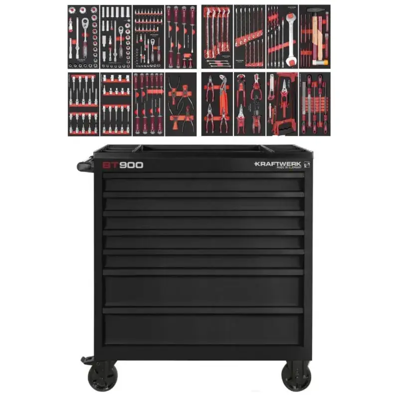 Vente Directe Servante d‘atelier BT900, 7 tiroirs, 241 pcs KRAFTWERK 102.217.BLK1