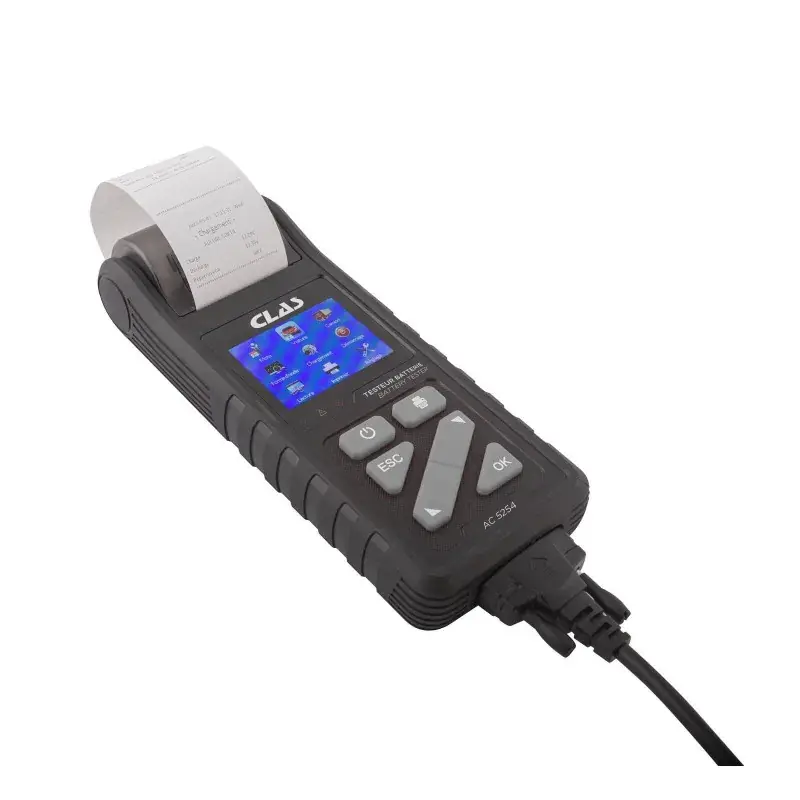 Offre Du Jour Testeur batteries vehicules 6/12/24v avec imprimante CLAS AC 5254