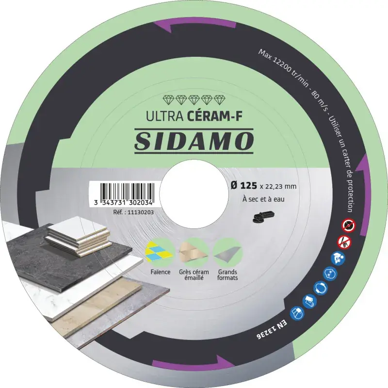 Acheter En Ligne Disque Diamant D125 ULTRA CERAM-F SIDAMO – 11130203