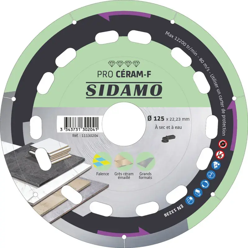 Disque Diamant D125 PRO CERAM-F SIDAMO - 11130204 Nouvel Arrivage