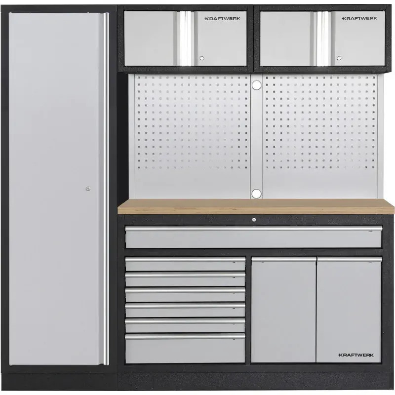 Mobilier d‘atelier 2 éléments MOBILIO Combi Large, Meuble double armoire 1 porte KRAFTWERK Certifié