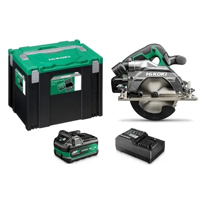 Scie Circulaire Ø165 2 Batteries 36V 2,5Ah, Chargeur, HitCase Hikoki - C3606DUMWPZ Jusqu'à Épuisement Des Stocks