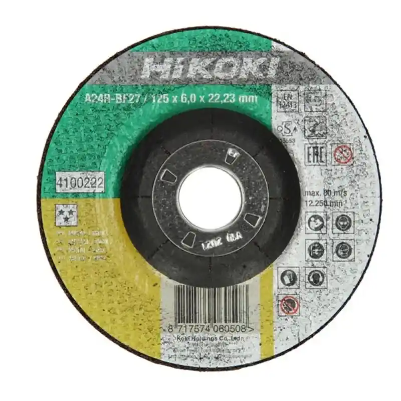 Satisfait Ou Remboursé Disque à ébarber pour métal et Inox Ø125 x 6 déporté (x10) Hikoki - 4100222