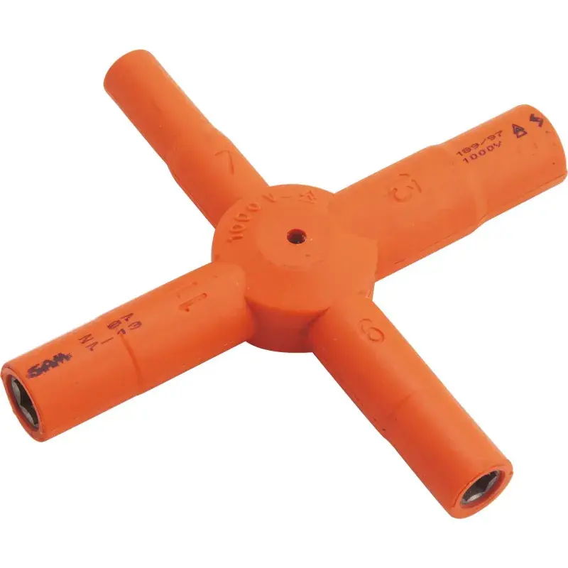Cle En Croix Isolee 1000 V 4 Douilles 6 Pans 6X8X10X12 Mm SAM Outillage - Z-87-6-12 Vente Flash