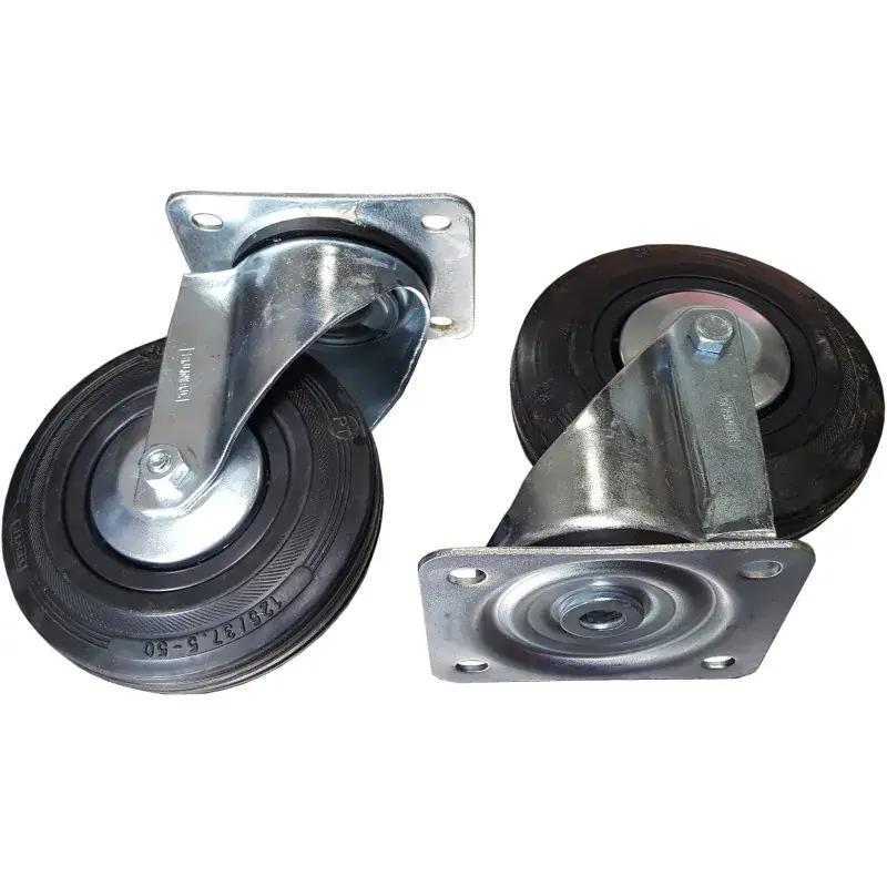 Roulette Pivotante Sans Frein D.125 Mm + 8 Vis - Jeu De 2 SAM Outillage - RLT-2PV Offre Limitée