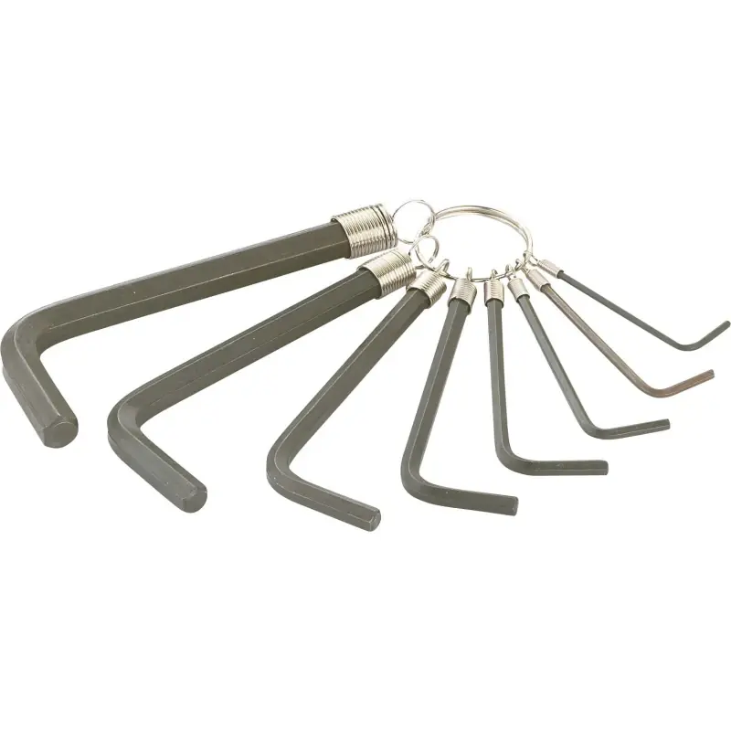 Cle Male 6 Pans Courte Coudee Sur Anneau En Mm - Jeu De 8 SAM Outillage - 62-AN82 Bon Plan