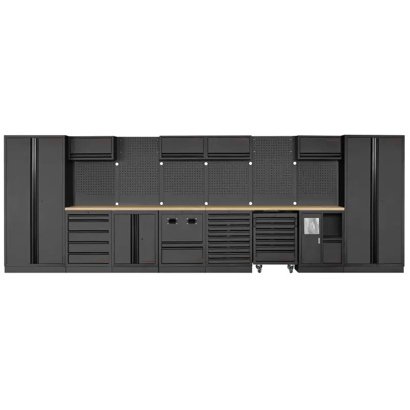 Mobilier d‘Atelier 8 Éléments avec Servante MOBILIO BLK KRAFTWERK - 3964Q-BLK Produit De Marque