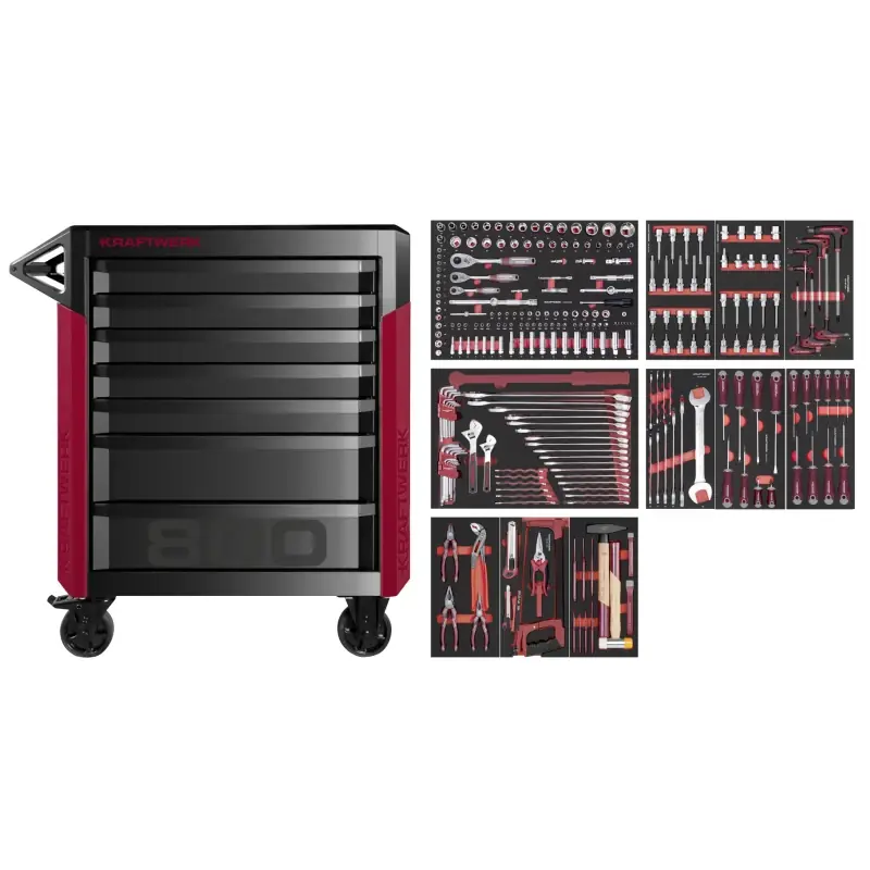 Bon Marché Servante d‘Atelier PT800 7 Tiroirs PRO 278 Pièces Kraftwerk – 102.417.011