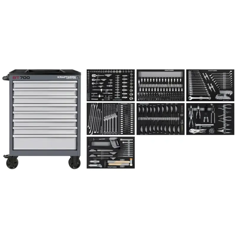 Bon Marché Servante d‘Atelier BT700 8 Tiroirs BASIC 351 Pièces Kraftwerk – 102.118.107