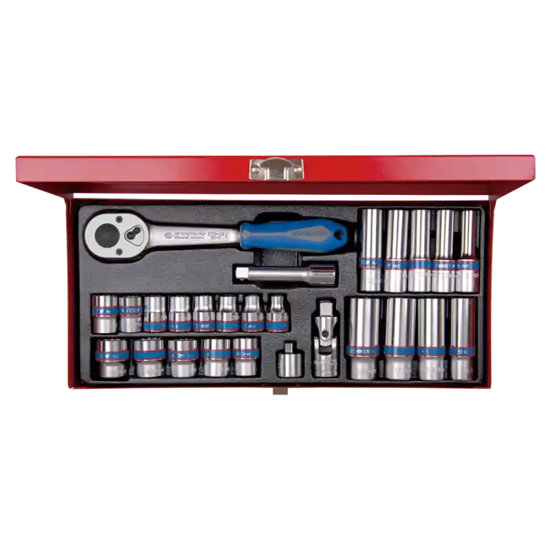 Meilleur Choix Coffret Douilles 3/8" 12 Pans 7 À 19Mm + Longues 8 À 19Mm King Tony - 3027MR