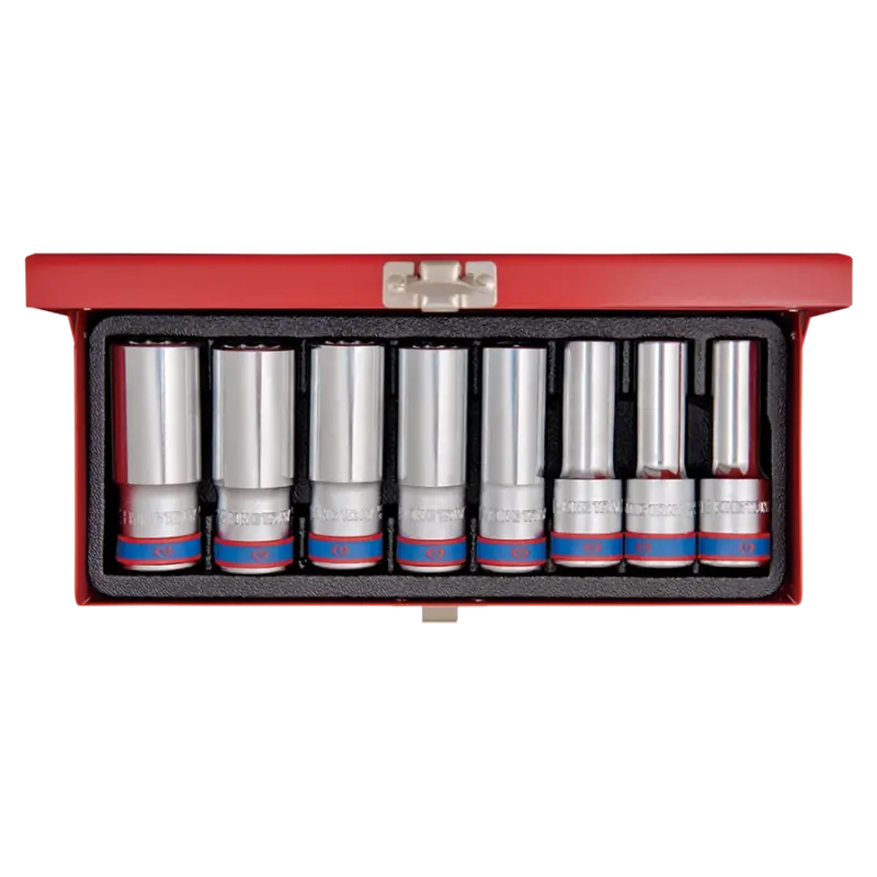 Satisfait Ou Remboursé Coffret De Douilles Longues 1/2", 8 Pièces King Tony - 4208MR