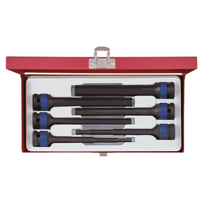 Coffret De 6 Douilles À Choc 1/2" Males 6 Pans Longues À 6 Pans King Tony - 4476MP Achat Immédiat