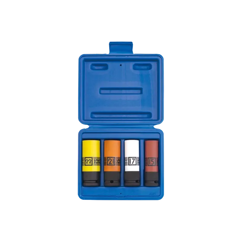 Jeu De 4 Douilles 1/2" À Chocs Pour Jantes Alu 15-17-21-22Mm King Tony - 44904MP Expédition Rapide