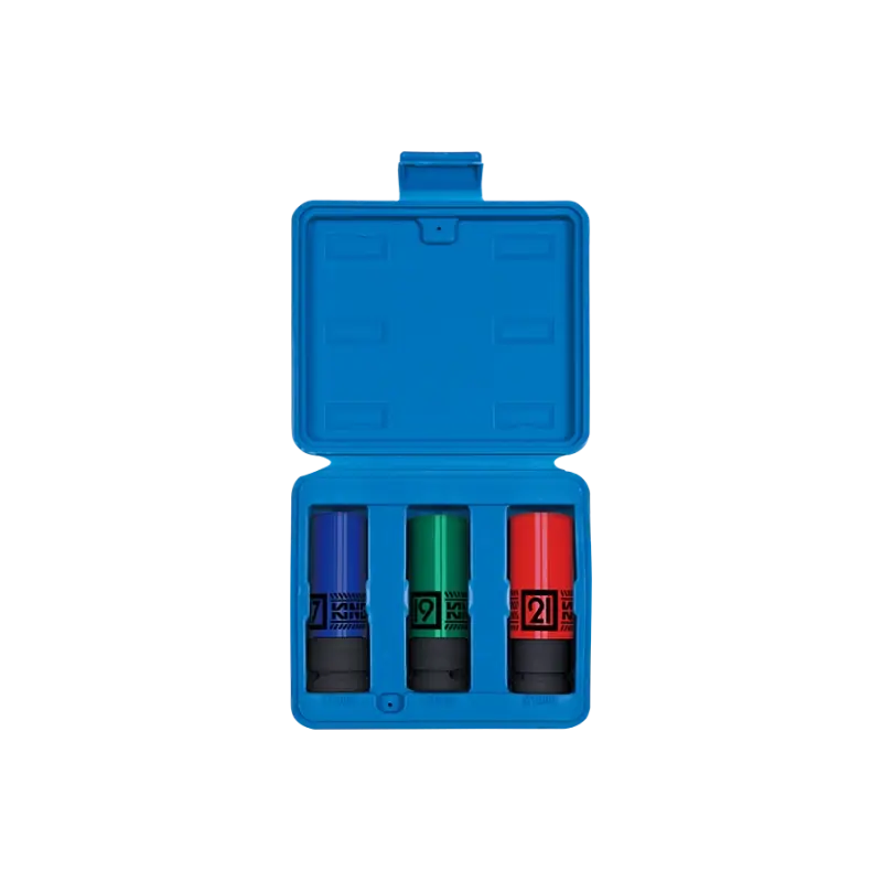 Jeu De 3 Douilles Longues 1/2" À Chocs Pour Jantes Alu 17-19-21Mm King Tony - 44905MP Top Vente