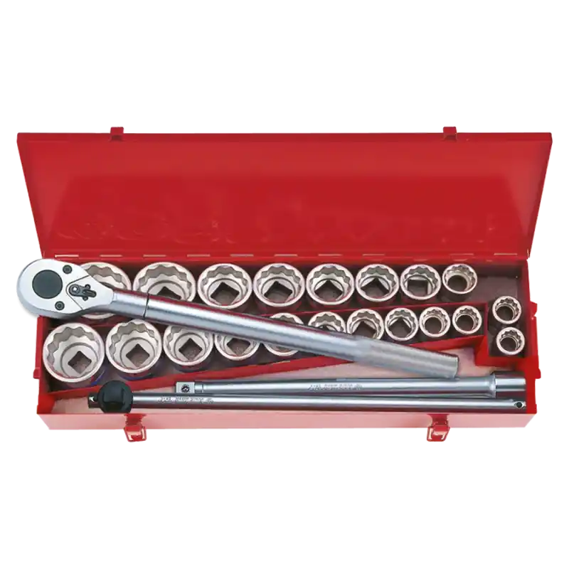 Dernière Chance Coffret Douille 3/4" Pouce Et Métrique, 12 Pans, 24 Pièces King Tony - 6224CR