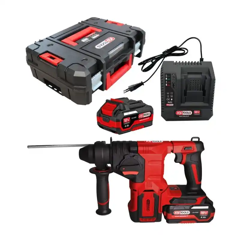 Perforateur en coffret + 2 batteries 18V 900W + chargeur KS TOOLS – 515.4750F Achat Immédiat