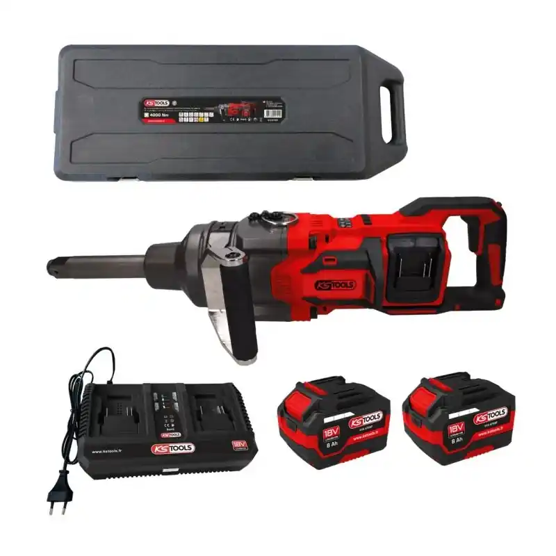 Clé à chocs à broche longue 1&Prime; 18V 4000Nm en coffret 2 batteries 1 chargeur double KS TOOLS – 515.4755F Marque