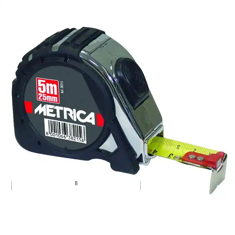 Mètre Ruban Action Chromed 5m 19mm METRICA - 08214 Populaire
