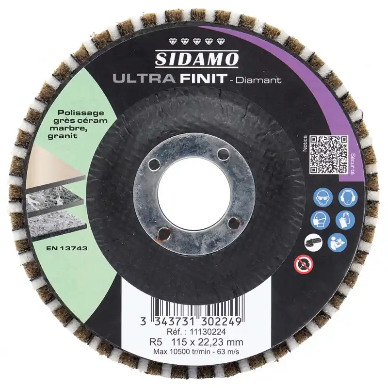 Dernier Modèle Roue de Polissage Diamantée Profil Quart de Rond R5 ULTRA FINIT R5 SIDAMO - 11130224
