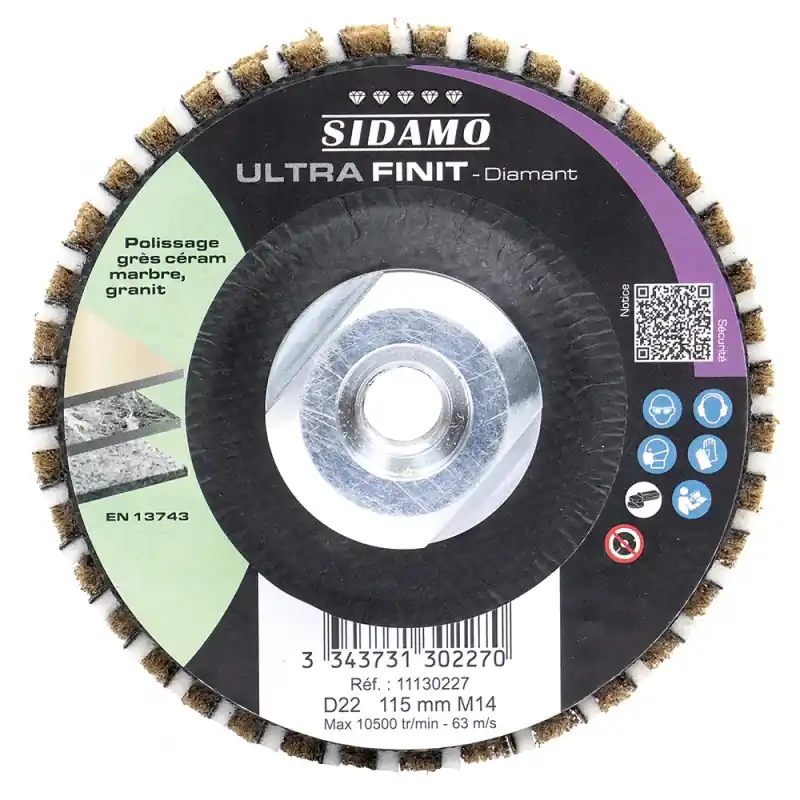 Roue de Polissage Diamantée Profil Demi-Rond D22 ULTRA FINIT D22 SIDAMO - 11130227 Vente Flash