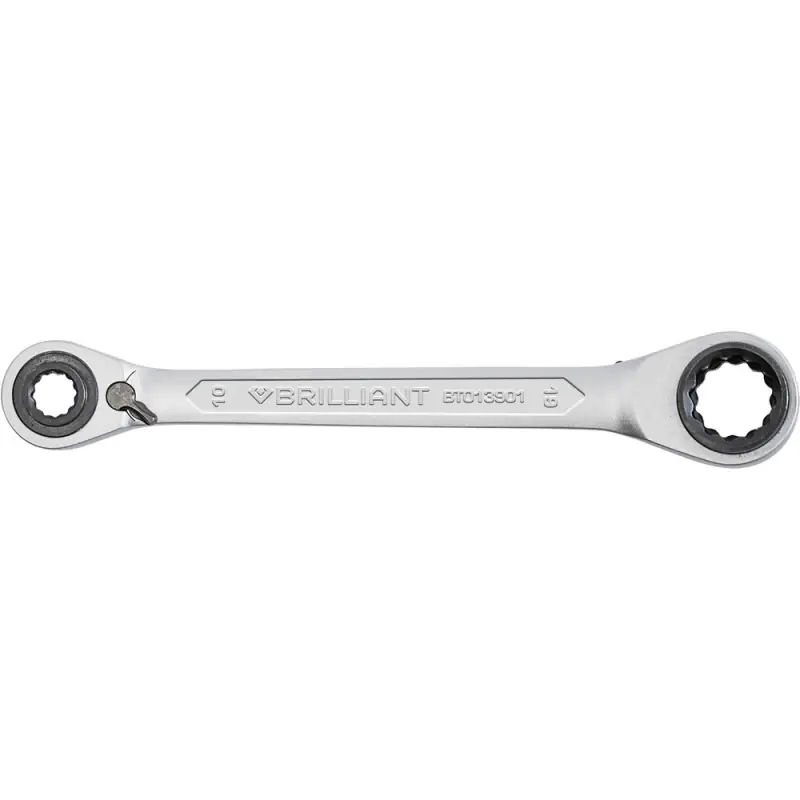 Offre Du Jour Clé polygonale à cliquet double 4 en 1 10x13mm 17x19mm BRILLIANT TOOLS - BT013901
