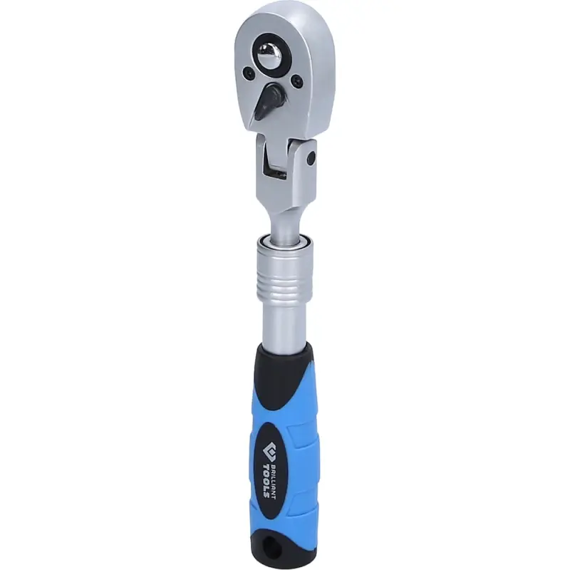 Authentique Cliquet réversible télescopique 1/4" avec tête flexible 175-225mm BRILLIANT TOOLS - BT020997