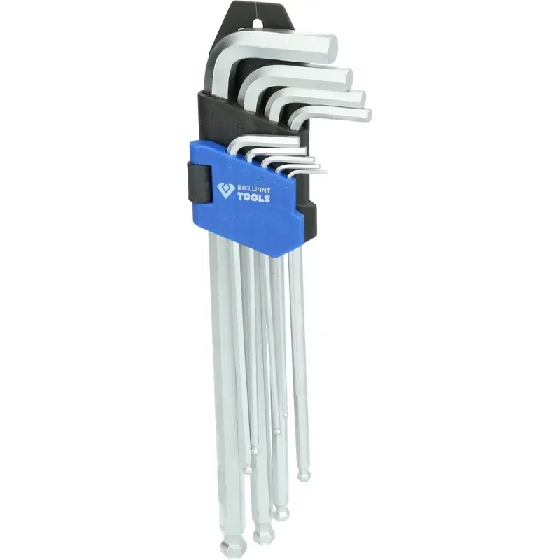 Jeu de clés 6 pans longues à tête sphérique 9pcs BRILLIANT TOOLS - BT045019 Populaire