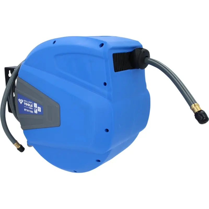 Enrouleur air et eau mural Ø10mm 3/8" 15m BRILLIANT TOOLS - BT161100 Produit De Marque