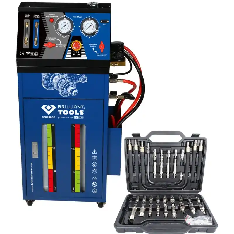 Unité de vidange et de remplissage pour boîte de vitesse automatique avec jeu d’adaptateurs 35pcs BRILLIANT TOOLS - BT626050 Dernier Modèle