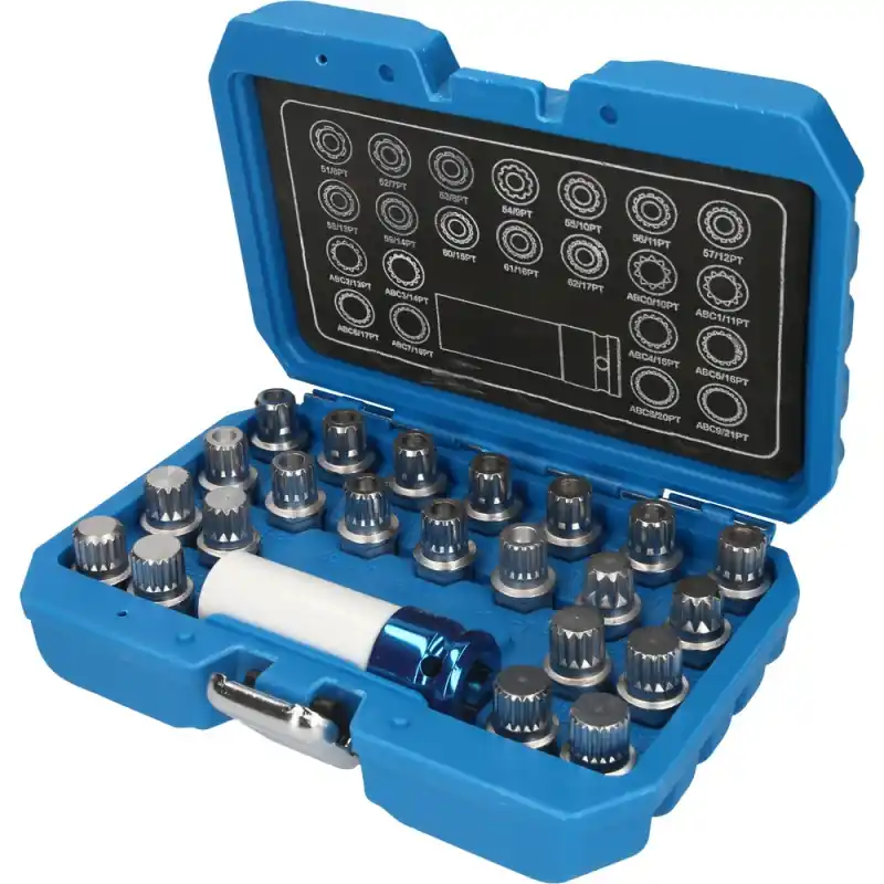 Achat Immédiat Coffret de démontage d‘écrous antivols VW 23 pcs BRILLIANT TOOLS - BT691260