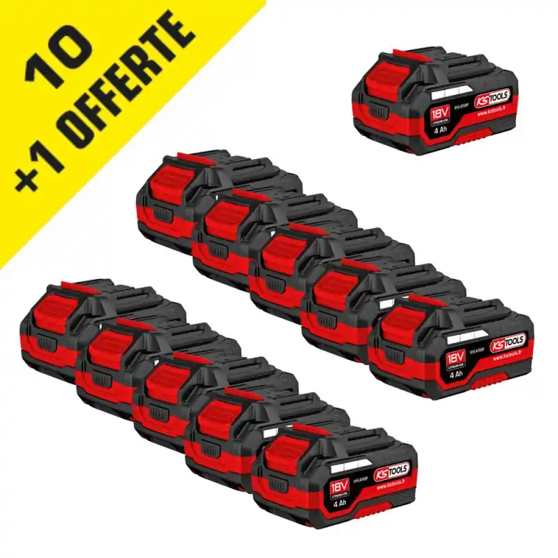 Pack de Batteries lithium-ion 18V 4Ah 10+1 KS TOOLS - 515.4702F-A1 Achetez Aujourd'hui