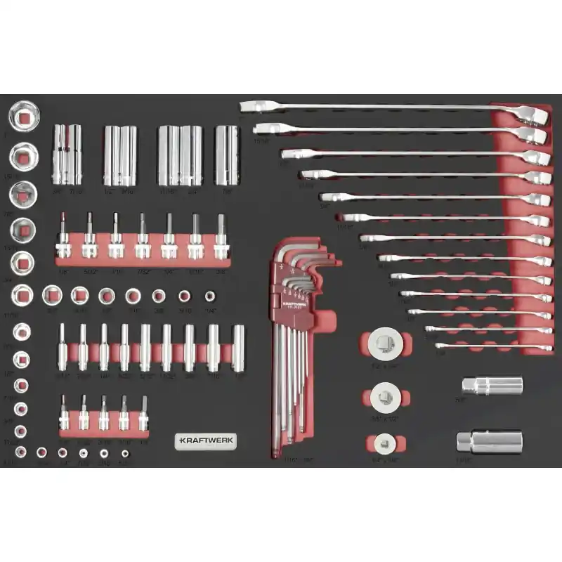 Commander Maintenant Insert d‘outils PRO LINE EVA en pouces 79 pcs 40x60cm KRAFTWERK – 105.502.032