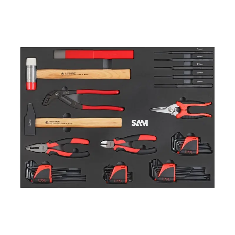 Composition travaux publics 255 outils en module mousse SAM - CPP-255MM Paiement Sécurisé