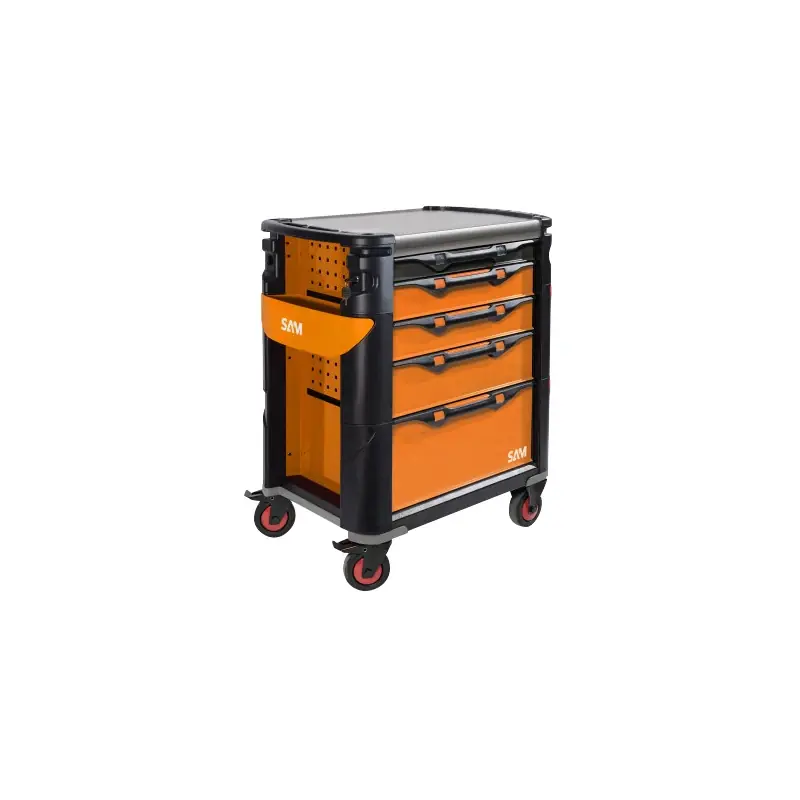 Vente Directe Servante 41 – 5 tiroirs – rouge – plateau inox – 189 outils SAM – 415-189MM