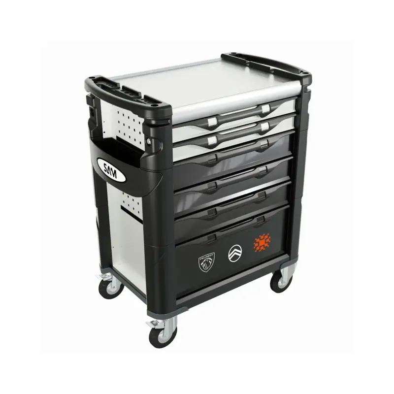 Offre Limitée Servante 41 - 6 tiroirs - blanche - mecanique - 239 outils SAM - CPP-239-STE