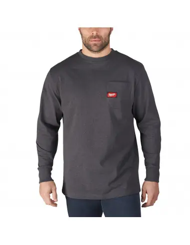 Pas Cher Tee-Shirt de travail gris manches longues Taille XL 4933478240 - Milwaukee