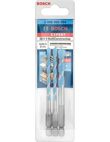 Affaire À Saisir Coffret de 3 forets EXPERT HEX-9 ⌀ 5/6/8 mm 2608900584 - Bosch