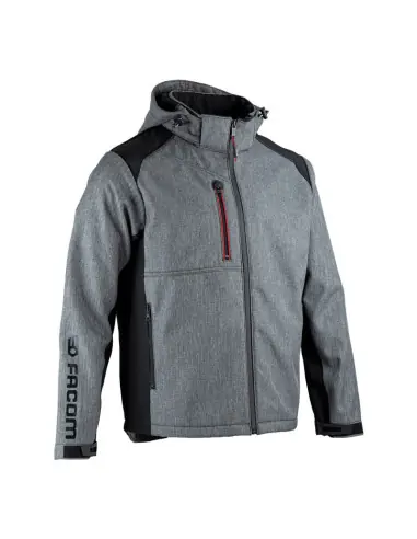 Veste de travail Softshell bicolore à capuche amovible TRIAL FXWW2020E – Facom Jusqu&rsquo;à Épuisement Des Stocks