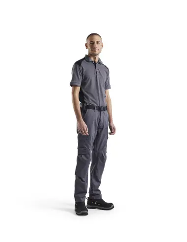 Pantalon industrie avec poches genouillères stretch 2D Gris moyen/Noir 144818329699 - Blaklader Seulement Aujourd'hui