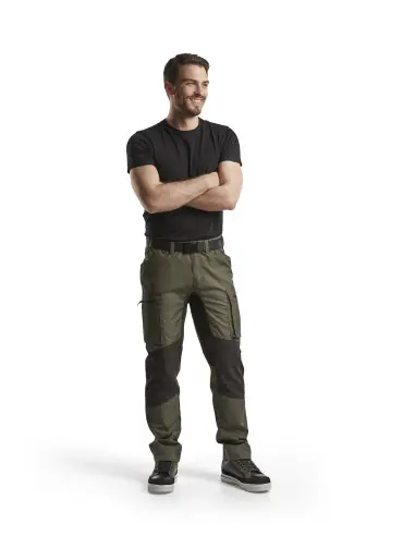 Authentique Pantalon maintenance +stretch Vert armée/Noir 145918454699 – Blaklader